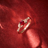 Diamond Ruby Ladies Ring Adjustable Elegant Glamour Premium