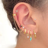 Minimal Crystal Butterfly Ear Studs Earring