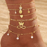 Gold Plated Anklet Leg Bracelets for Women