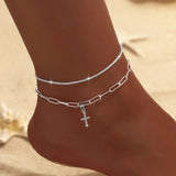 Shiny Sparkling Simple Anklet for Women Gold Silver
