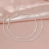 Shiny Sparkling Simple Anklet for Women Gold Silver