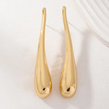 Fashion Metal Golden Long Water Drop Earrings for Women
