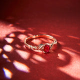 Diamond Ruby Ladies Ring Adjustable Elegant Glamour Premium