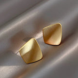 Golden Square Stud Earrings for Women