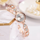 Women Luxury Stainless Steel Crystal Bracelet Wristwatch