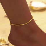 Shiny Sparkling Simple Anklet for Women Gold Silver