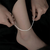 Silver Snake Bone Sexy Long Anklet Sparkling Foot Chains