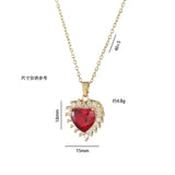 Fashion Romantic Red Heart-shaped Pendant Necklace