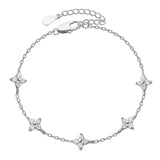 Crystal Four Leaf Flower Bracelet for Women