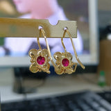 Exquisite Yellow Gold Earrings Wedding Jewelry