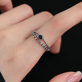 Black Zircons Rings for Women Couples