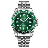 Men Fashion Stainless Steel Band Calendar Watch
