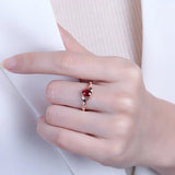 Diamond Ruby Ladies Ring Adjustable Elegant Glamour Premium