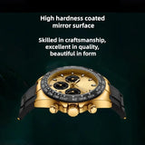 Men's Stylish Fashion Black and Gold Wristwatch