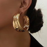1 Pair of Metal Ring-Shaped Earrings