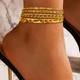 Stainless Steel Light Luxury Chain Anklet for Women Jewelry