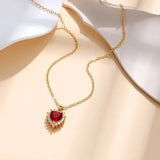 Fashion Romantic Red Heart-shaped Pendant Necklace