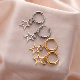 Star Moon Hoop Earrings for Women