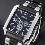 Men's Silver-Black Wristwatch