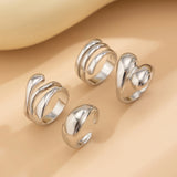 Fashion 4Pcs Rings Set for Women Punk Gold Silver Color Jewelry