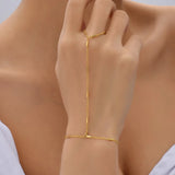 Elegant Tiny Chain Bracelet Finger Rings
