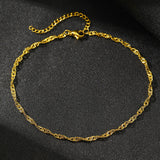Stainless Steel Light Luxury Chain Anklet for Women Jewelry