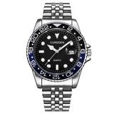 Men Fashion Stainless Steel Band Calendar Watch