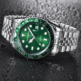 Men Fashion Stainless Steel Band Calendar Watch