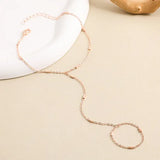 Elegant Tiny Chain Bracelet Finger Rings