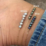 Black Pearl Anklet Peacock Pearl Gold Ankle Bracelet