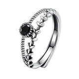 Black Zircons Rings for Women Couples