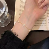 Crystal Four Leaf Flower Bracelet for Women