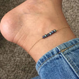 Black Pearl Anklet Peacock Pearl Gold Ankle Bracelet