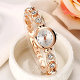 Women Luxury Stainless Steel Crystal Bracelet Wristwatch